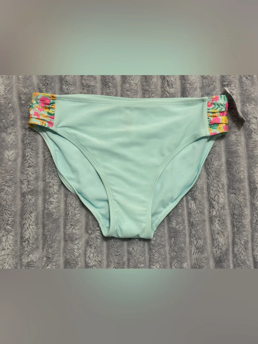 Breaking Waves Turquoise Floral Swimsuit Bottom — Girls’ Size 16 — NWT